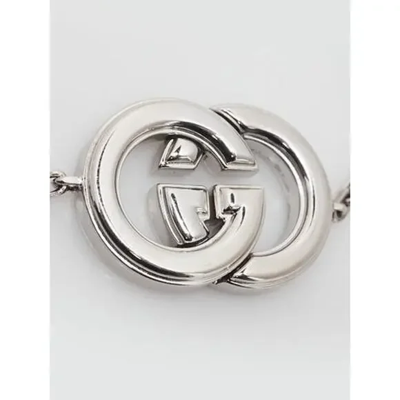 Gucci Sterling Silver GG Charm Chain Bracelet M sz
